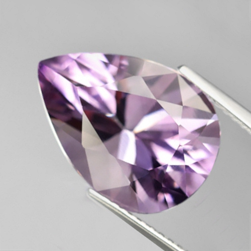 Bild 1 von 6.99 ct Pear Facet 16 x 11.5 mm Light Purple Brazil Amethyst, Custom Cut