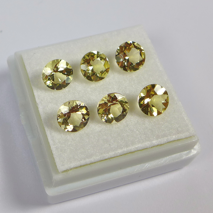 Bild 1 von 3.13 ct. 6 pieces round natural 5.5 mm Gold Beryl Gemstones