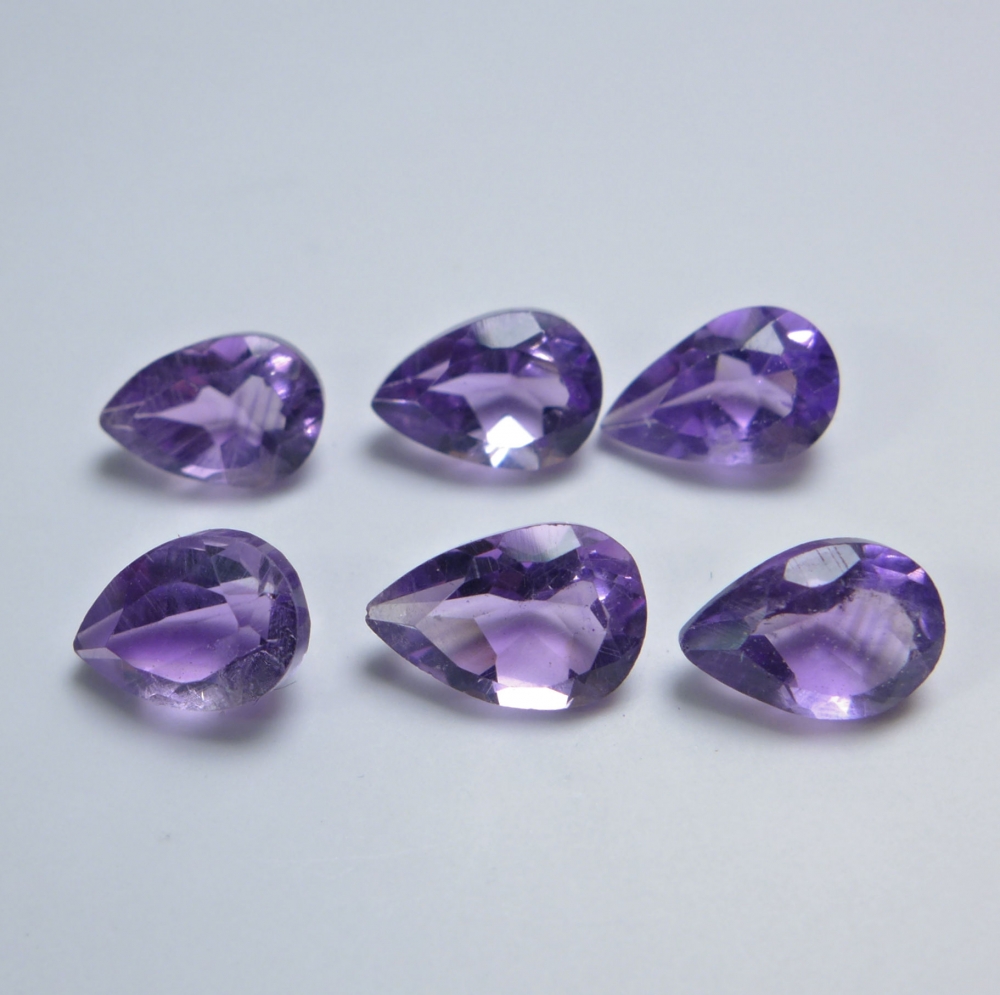 Bild 1 von 8.75 ct. 6 pieces fine 9 x 6 mm Bolivia Amethyst Pears