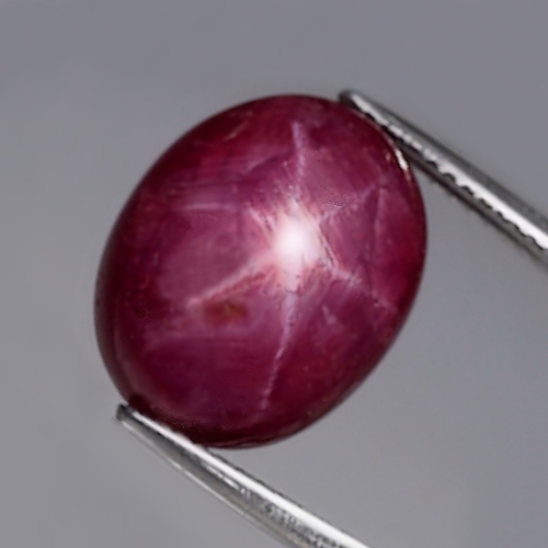 Bild 1 von 11.85 ct  Sehr schöner großer ovaler 14.7 x 11.8 mm Mosambik Sternrubin 