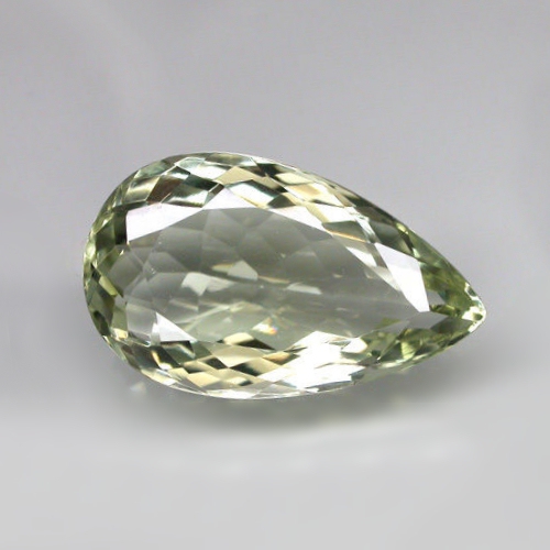 Bild 1 von 12.38 IF! Very nice 21 x 12.7 mm Pear Facet Brazil Amethyst / Prasiolite
