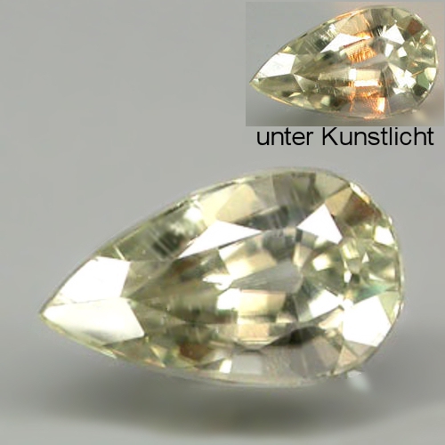 Bild 1 von 0.90 ct. Untreated Light Green 7.8 x 4.7 mm Pear Facet Turkey Diaspor 