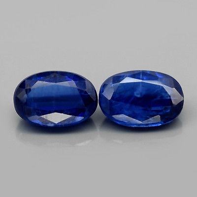 Bild 1 von 1.29 ct. Perfektes Paar Royal Blaue 6 x 4 mm Sri- Lanka Kyanit Edelsteine