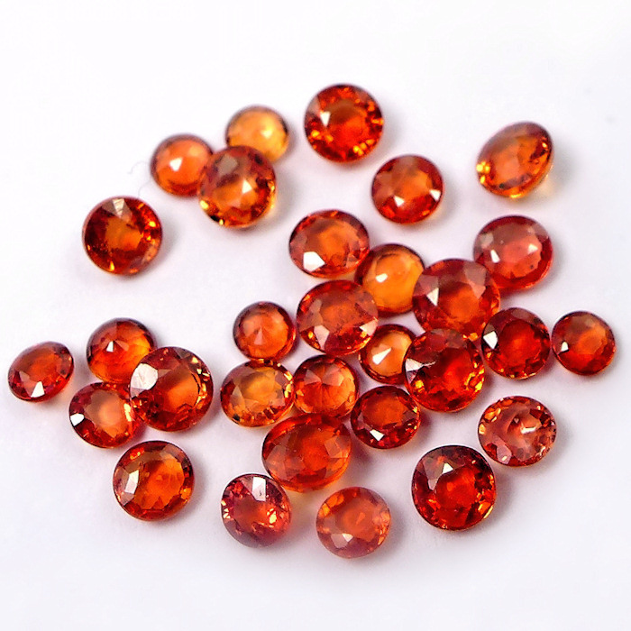 Bild 1 von 5.94 ct. VS / VVS! 30 pieces round 3.2 mm Top Orange Red Songea Sapphire Gems