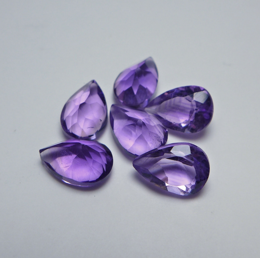 Bild 1 von 8.75 ct .  6 Stück schöne  9 x 6 mm Bolivien Amethyst Tropfen