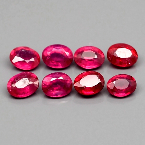 Bild 1 von 2.03 ct. 8 fine oval Top Red Mozambique Ruby Gems