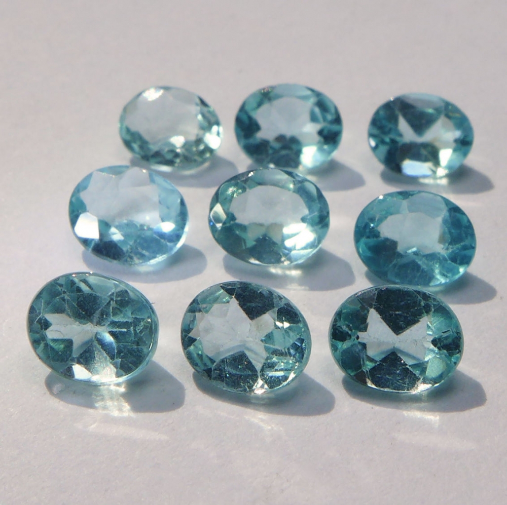 Bild 1 von 3.20 ct.  9 pieces natural blue oval 5 x 4 Brazil Apatite Gems