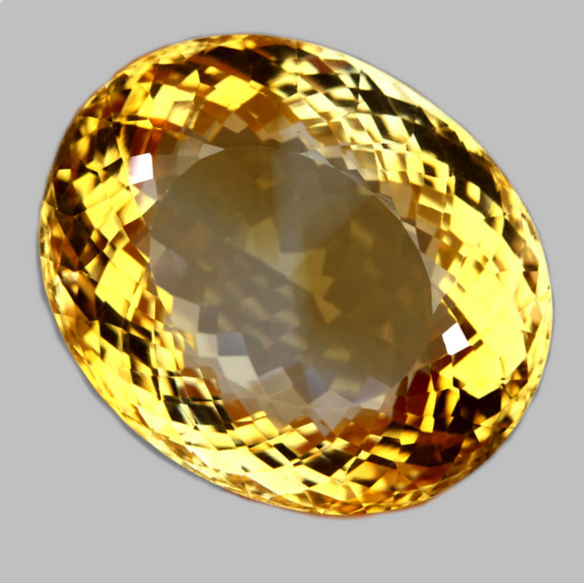 Bild 1 von 99.31 ct VVS! Giant oval 32 x 26 mm Brasil Citrin