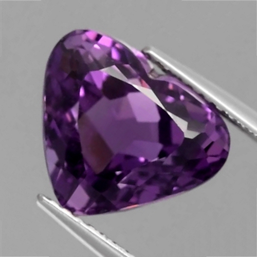 Bild 1 von 5.45 ct 12x10mm Natural Unheated Rich Purple Amethyst, Heart Facet