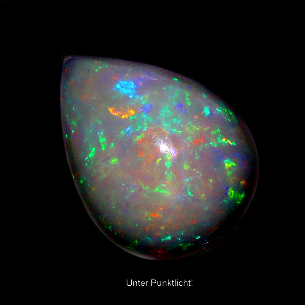 Bild 1 von 8.45 ct. Prächtiger weißer 19 x 14 mm Multi-Color Äthiopien Opal Tropfen