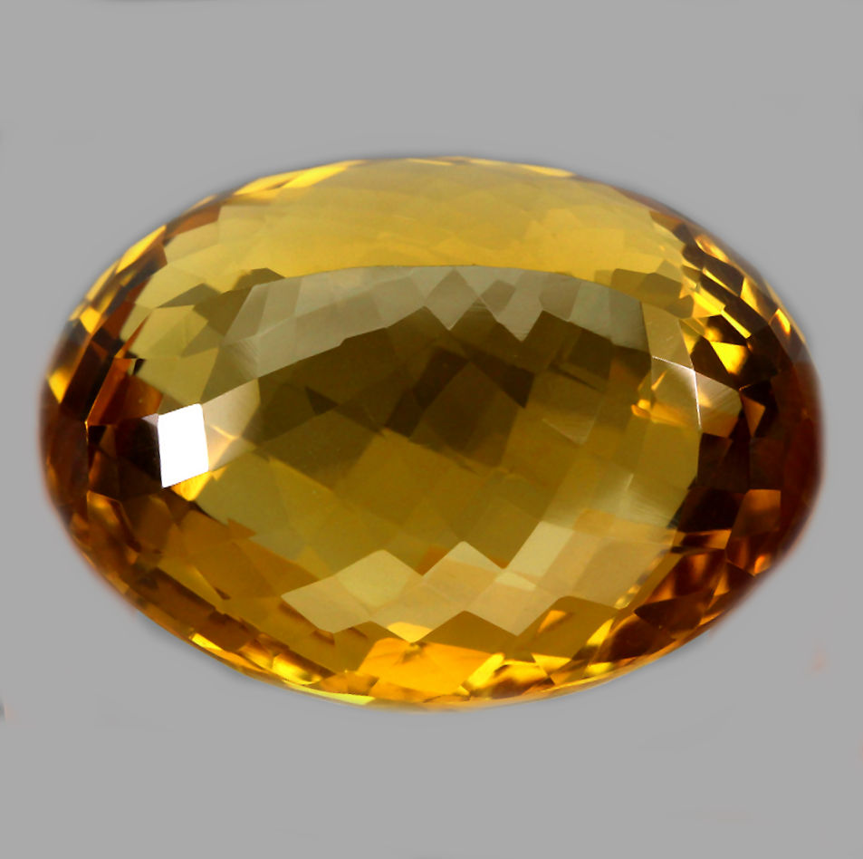 Bild 1 von 49.6 ct. Großer augenreiner ovaler 26 x 21 mm Brasilien Citrin