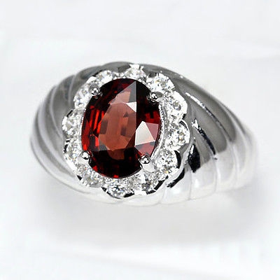 Bild 1 von Hübscher 925 Silber Ring mit Rot- Orangen 1.95 ct. Mosambik Granat