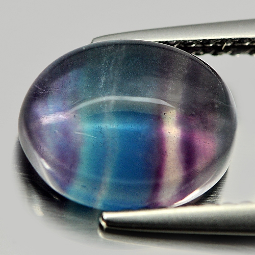 Bild 1 von 3.55 ct. Beautiful oval 10.1 x 8.2 mm Brazil Multicolor Fluorite