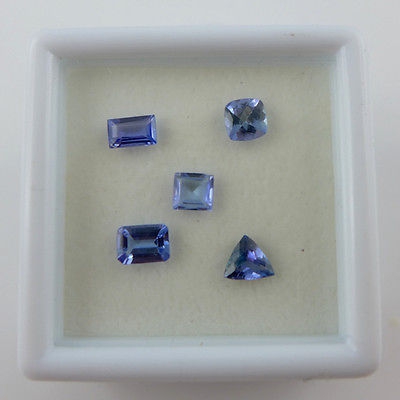 Bild 1 von 2.53 ct  VVS-VS! 5 Stück natürl. Blau- Violette Tansanit / Tanzanite Edelsteine