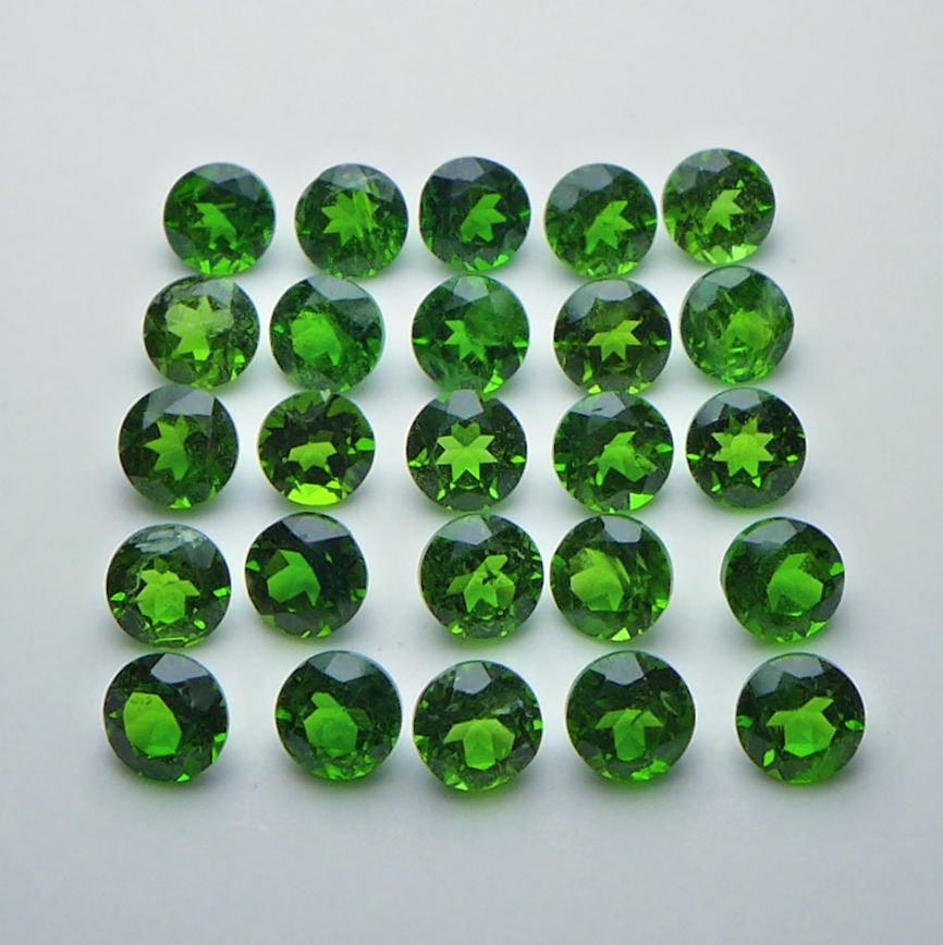 Bild 1 von 5.00 ct. 25 pieces round natural 3 mm Chrome Diopside Gems