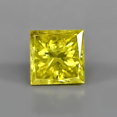 Bild 1 von 0.12ct  Attraktiver 2.6 mm Fancy Gelber Afrika Diamant mit Prinzess Schliff