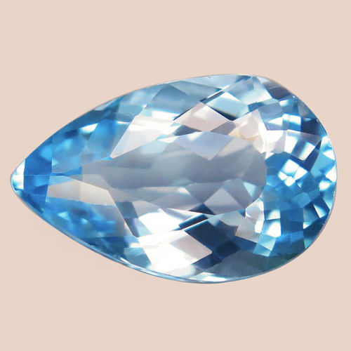 Bild 1 von 13.80 ct. VVS ! Klasse Tropfen 19.3 x 12 mm Brasilien Sky Blue Topas 