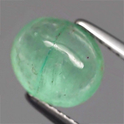 Bild 1 von 1.49 ct  Toller echter ovaler 8 x 6.5 mm Kolumbien Cabochon Smaragd