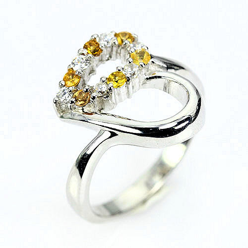 Bild 1 von Fine 925 Silver Heart Ring with genuine Sapphire Gemstones, SZ 7.25 (Ø 17,7 mm)
