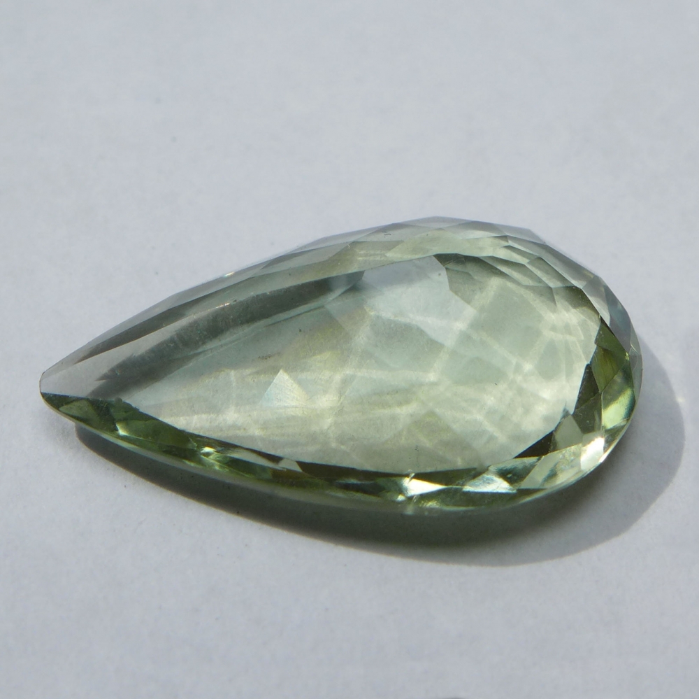 Bild 1 von 14.71 ct  Augenreiner 24.4 x 15 mm Brasilien Amethyst / Prasiolith Tropfen