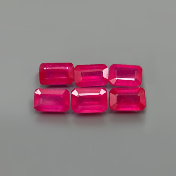 Bild 1 von 3.82 ct. 6 Pieces Top Pink Red 6 x 4 mm Mozambique Rubies
