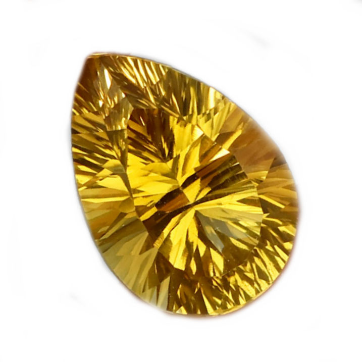 Bild 1 von 12.57 ct. Eye Clean Gold Yellow 18 x 13 mm Pear Facet Brazil Citrine