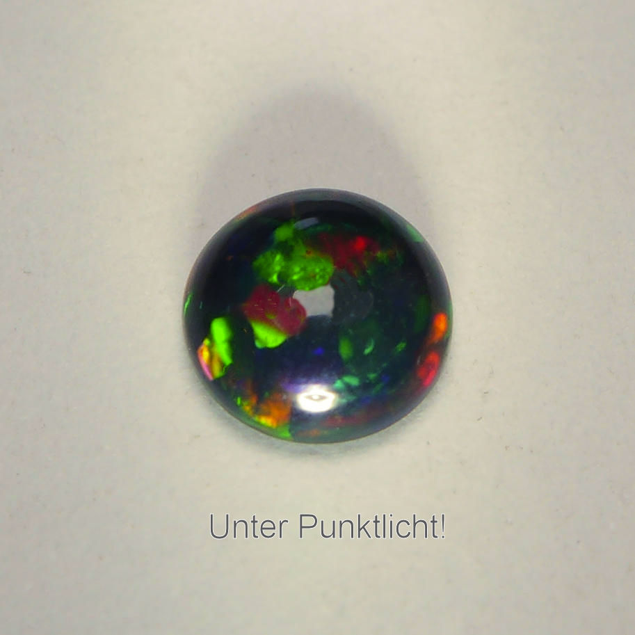 Bild 1 von 1.01 ct. Black round 8 mm Ethiopian Multi Color Opal