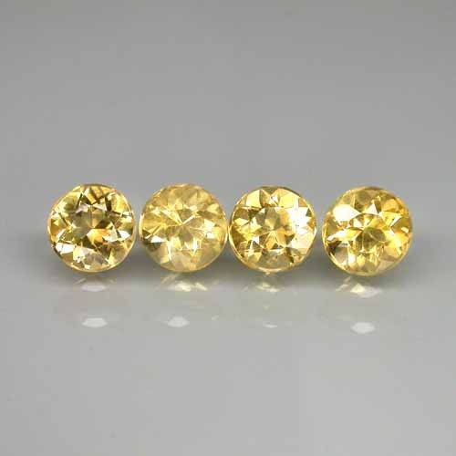 Bild 1 von 2.07 ct. 4 pieces round 5mm Brazil Gold Beryl Gemstones