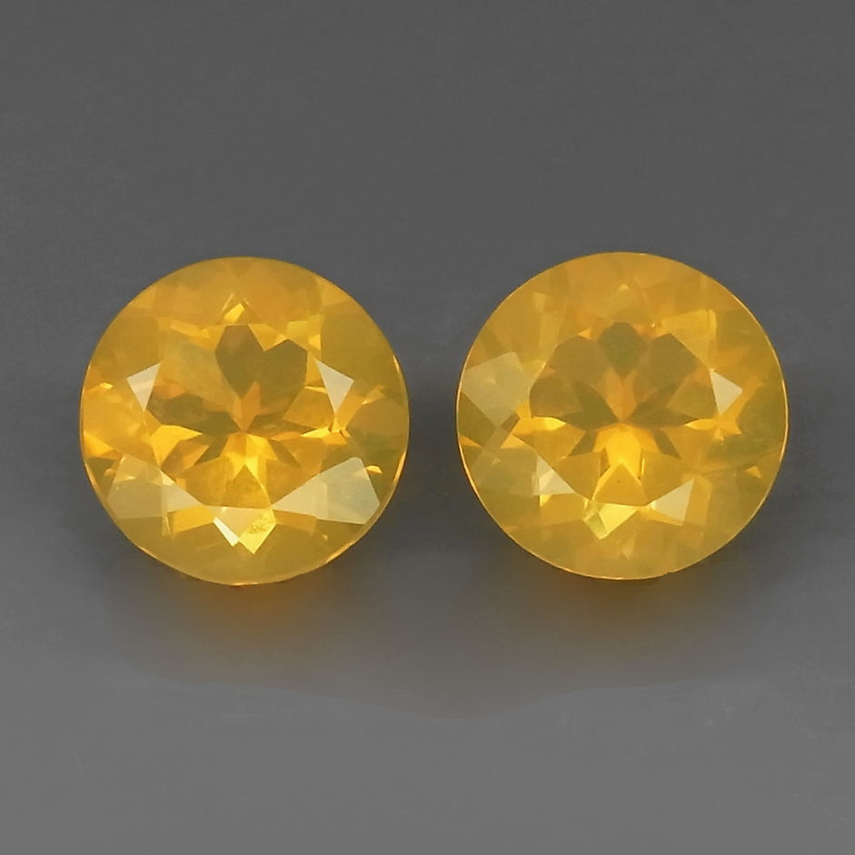 Bild 1 von 2.35 ct ! Ravishing yellow round 7.7mm Mexico Opal