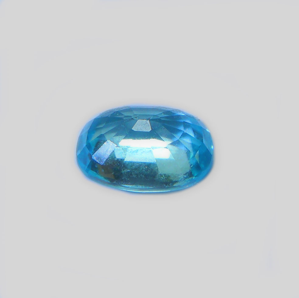 Bild 1 von 1.54 ct. Augenreiner ovaler blauer 7.4 x 5.4 mm Kambodscha Zirkon