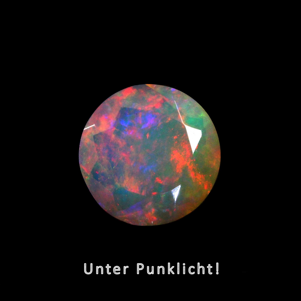 Bild 1 von 1.10 ct. Noble faceted  round 8 mm Multi-Color Ethiopia Opal
