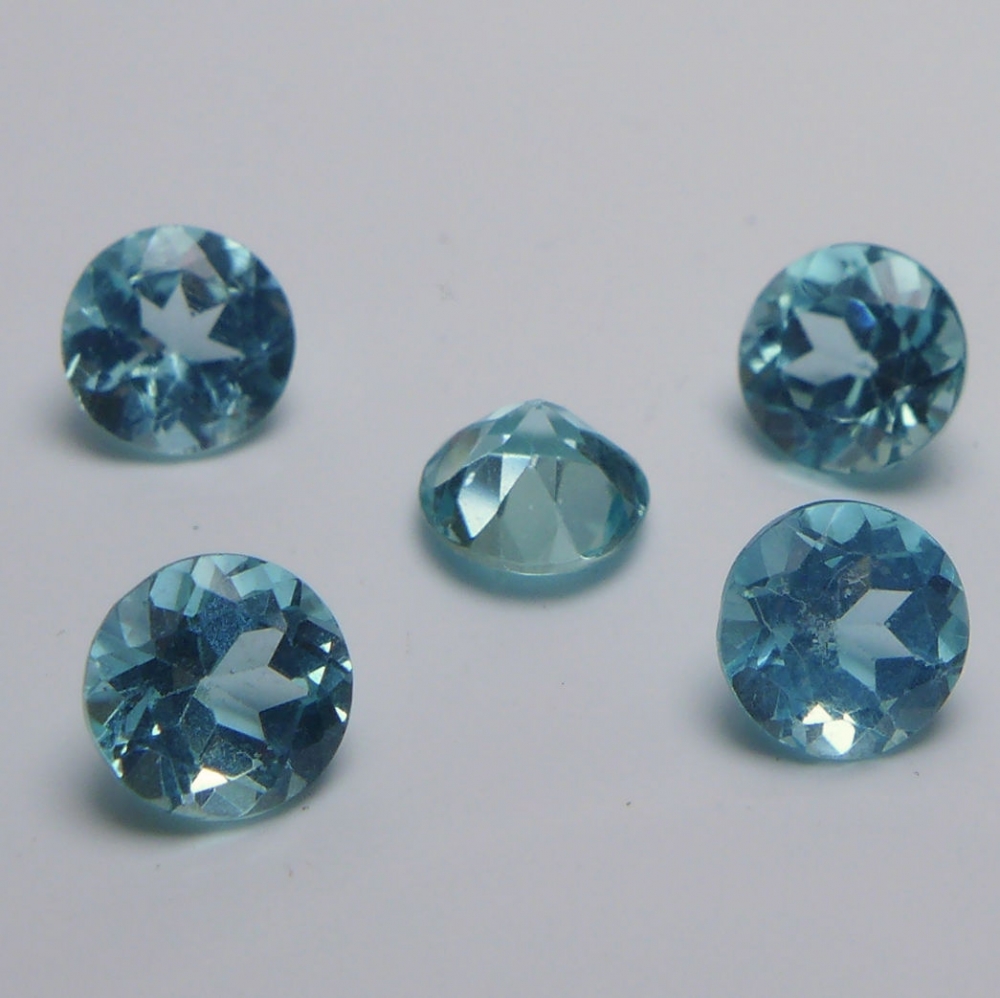 Bild 1 von 2.45 ct! 6 nice round Neon Blue Madagaskar Apatite Gems