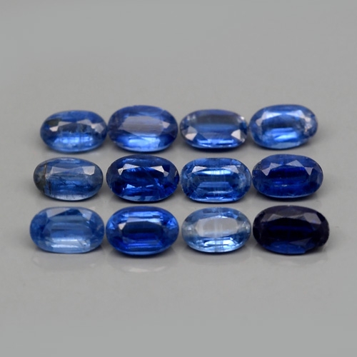 Bild 1 von 4.05 ct. 12 Stück ovale unbehandelte blaue Sri Lanka Kyanite