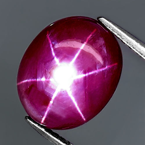 Bild 1 von 8.96 ct Oval Dark Violet Red 11.6 x 9.4 mm Mozambique Star Ruby