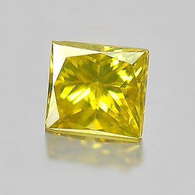 Bild 1 von 0.11 ct VS-1 ! Feiner 2.8 x 2.6mm Fancy Gelb Afrika Diamant mit Prinzess Schliff