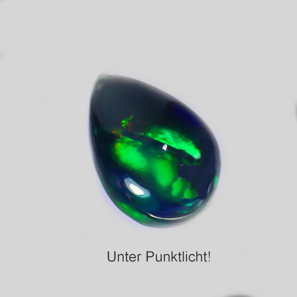 Bild 1 von 3.07 ct. Großer schwarzer 13.2 x 9 mm Äthiopien Multi Color Opal Tropfen