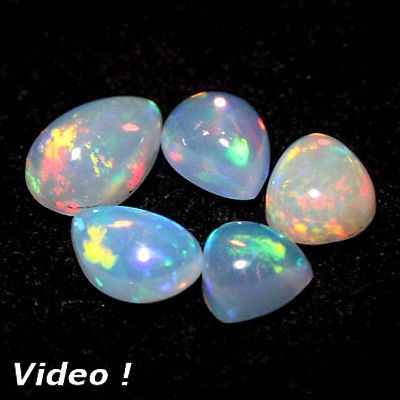 Bild 1 von 2.23 ct. 5 Stück bezaubernde Multi-Color WELO Opale mit tollem Farben- Flash