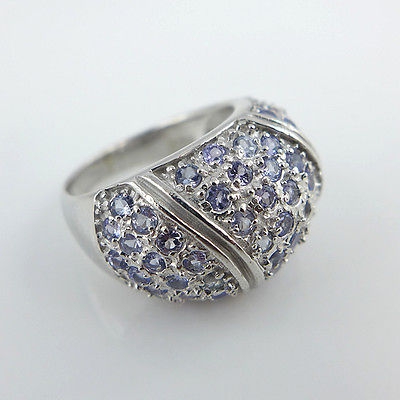 Bild 1 von 925 Silber Ring mit echten Blau- Violetten Tansanit Edelsteinen  GR 53,5