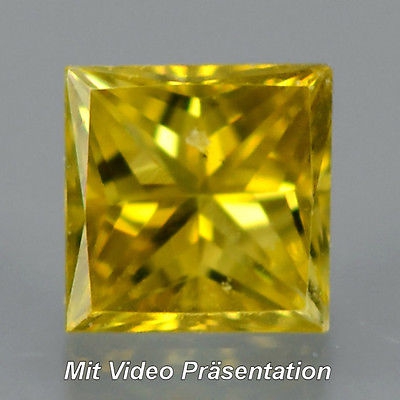Bild 1 von 0.08 ct. Zauberhafter Goldgelber 2.5 mm Diamant mit Karree-  Prinzess- Schliff