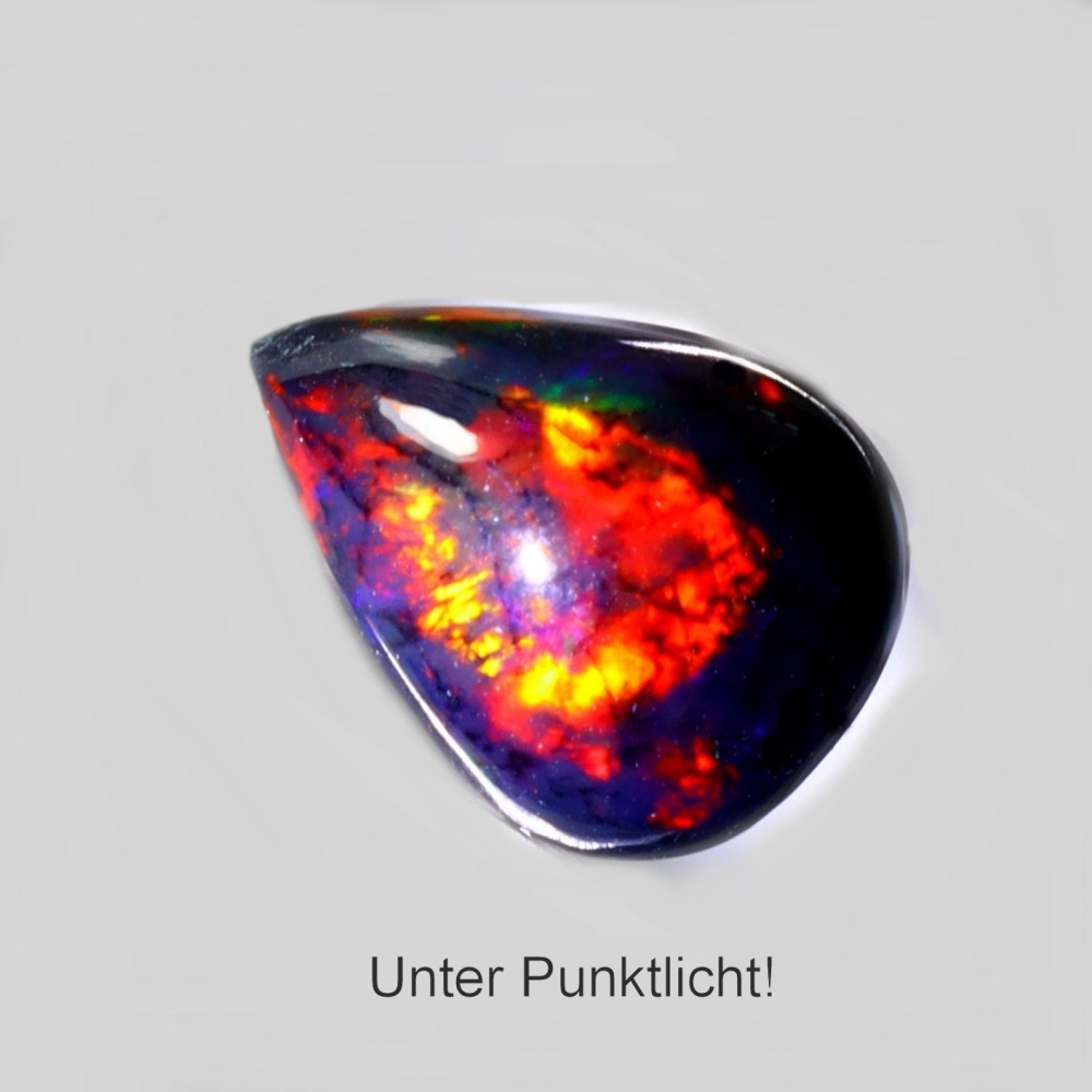 Bild 1 von 2.56 ct. Schwarzer 12.4 x 9.3 mm Äthiopien Multi Color Opal Tropfen