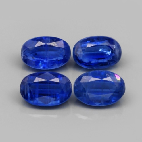 Bild 1 von 3.11ct. 4 pieces oval Royal Blue 6 x 4 mm Kyanite, precious Gemstones