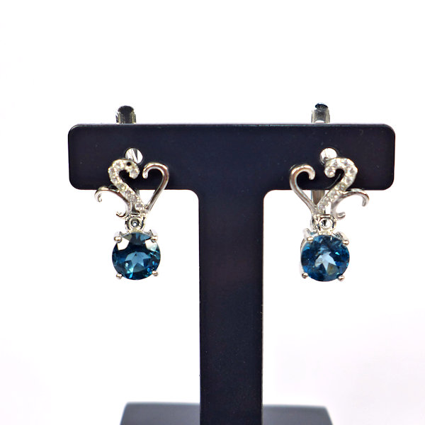 Bild 1 von Fine 925 Silver Earrings with Brazils London Blue Topaz Gems