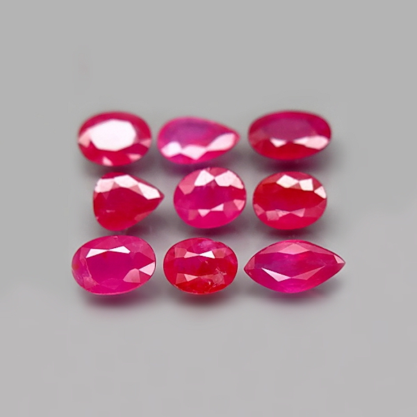 Bild 1 von 2.72 ct. 9 pieces fine standard heated pink red Tanzania rubies