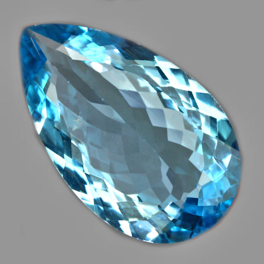 Bild 1 von 30.88 ct. Augenreiner 29 x 17 mm Brasilien Sky Blue Topas Tropfen