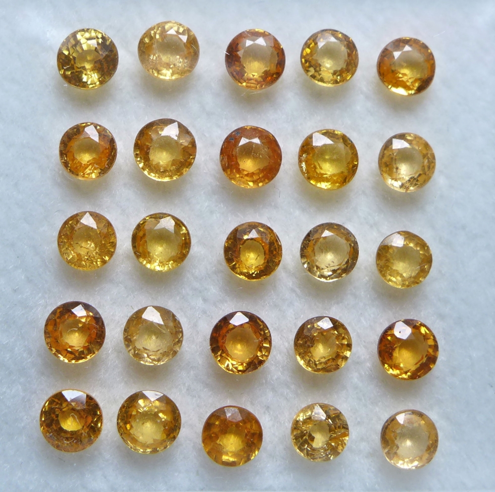 Bild 1 von 5.95 ct. Mixed Shape Fanta Orange 3.5 mm Namibia Spessartine Garnet