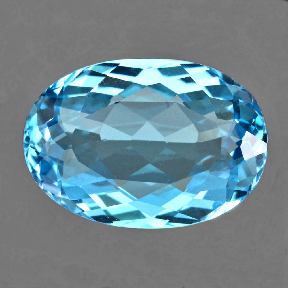 Bild 1 von 22.41 ct VVS! Toller ovaler 20 x 14 mm Brasilien Swiss Blue Topas