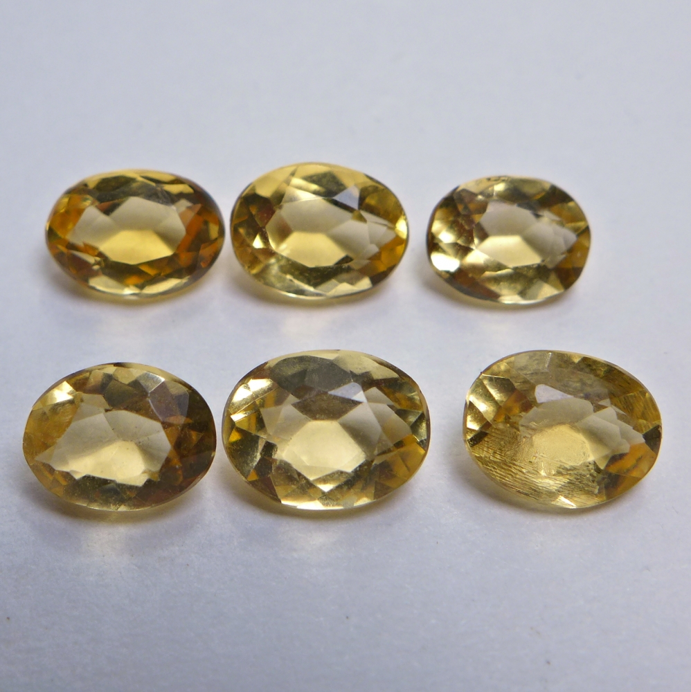 Bild 1 von 7.88 ct. 6 pieces natural round 8 x 6 to 8.5 x 6.5 mm Brazil Citrine Gems