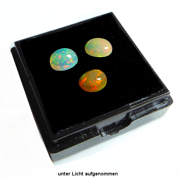 Bild 1 von 1.21 ct.! 3 piece charming unheated. Oval Multicolor Welo Opal