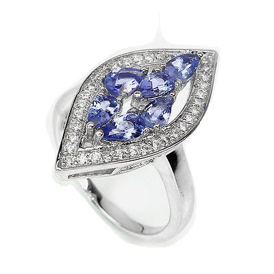 Bild 1 von Bildschöner 925 Silber Ring mit echten kostbaren Tansanit Edelsteinen GR 53,5