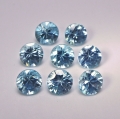 4.25 ct. 8 pieces blue round 4.5 mm Brilliant Cut Cambodia Zircons